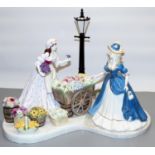 Coalport figure group, The Flower Seller, designed by Sue McGarrigle, L48cm, limited edition 18/250,