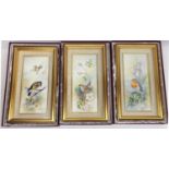 Bronte Porcelain limited edition plaques decorated with birds and applied flowers, painted by Tony