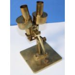 Brass Binocroscope by Negretti and Zambra, London, H22cm
