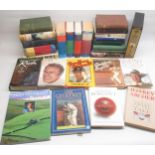 Collection of books inc. fiction, some signed cricket related books, Folio Society Seven Pillars