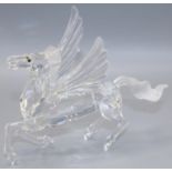 Swarovski Crystal glass ornament: The Pegasus, Fabulous Creatures annual edition 1998, H12.5cm, with