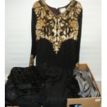 My Fashion silk black bead work ladies evening gown and a selection of other black evening gowns,