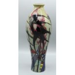 Moorcroft 'Swallows in Smoke' vase designed by Kerry Goodwin, 2012, marked 42/12 76, H31cms