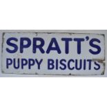 Enamelled advertising sign for "Spratt's Puppy Biscuits", 76.1x30.4cm
