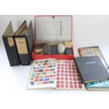 Collection of GB and world stamp albums, mostly mounted/used, with box of loose stamps and two