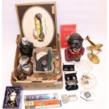 C19th style novelty money box H17.cm, Hero M1009 harmonica, 60th Anniversary medallion commemorating