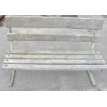 Metal framed outdoor bench seat, W124cm
