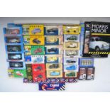 Twenty five boxed 1/43 scale diecast Morris Minor car and van models by Corgi, Oxford Diecast and