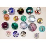 Large collection of Caithness glass paperweights, including 'Becalmed', 'Sirocco', 'Discovery', '