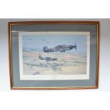 "Moral Support" by Robert Taylor, signed in pencil by the artist and former Hurricane pilot Gp