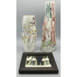 Lise B Moorcroft (granddaughter of William Moorcroft), studio pottery vase tubelined and crackle