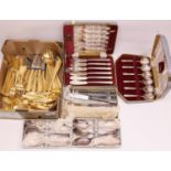 Quantity of Viner's silver plated Silver Rose pattern cutlery incl. a cased set of fish eaters,