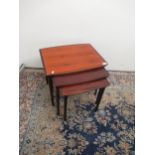 Møbelintarsia - 1960's Danish nest of three rosewood occasional tables, stencilled makers mark,