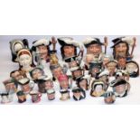 Large collection of Royal Doulton character jugs, incl. The Three Musketeers Athos D6439, Porthos