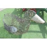 Wrought metal openwork garden model of a Duck, L87cm H70cm
