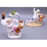 Coalport The Snowman figures: Dance the Night Away; Off Piste; and Treading the Boards limited