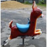 Leaping Bambi fibre glass carousel model, on original ride fitting, H141cm L125cm