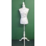 Upholstered floral ladies standing mannequin torso, H159.5cm