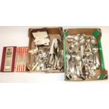 Quantity of EPNS cutlery (2 boxes)