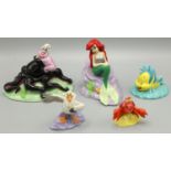 Royal Doulton Disney Showcase Collection, The Little Mermaid: Ariel LM1, Flounder LM2, Sebastian