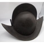 C17th German Morion helmet with front plume holder