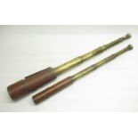 Broadhurst Clarkson & Co. Ltd. brass and leather bound 3 draw telescope & a C19th Dollond brass