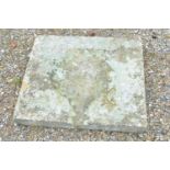 Stone water feature top 63.3cm x 58.2cm and an iron bird bath stand H73.5cm, D42.5cm