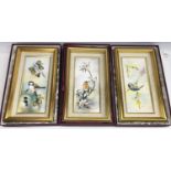 Bronte Porcelain limited edition porcelain plaques decorated with birds and applied flowers, painted