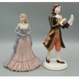 Coalport figures: Prince Charming limited edition 942/2000 with box, H25cm, and Age of Elegance