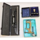 Moore & Wright cased 300mm Engineers Level, Eclipse cased No.180 Instrument Vice and PTI cased