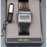 Seiko SQ stainless steel LCD alarm, multifunction display, movement ref no. A134, case ref no. 5000,