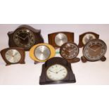 Metamec Dereham mains electric bakelite mantle clock with two tone dial, 220/250 volt 50 cycle