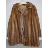 Ross Furriers Leeds, lady's 3/4 length pastel mink fur coat, size 16
