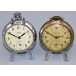 Smiths chrome plated keyless wound and set pocket watch with pin pallet movement D50.7mm and a