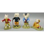 Royal Doulton Rupert The Bear Figures: Finishing Arrows and Stringing His Bow, Pretending to be an