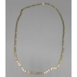 9ct yellow gold figaro link chain necklace, stamped 375, L51cm, 10.4g