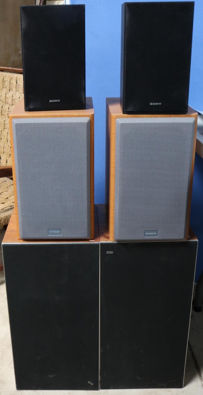 Pair of Bang & Olufsen Beovox 3702 40(75)watt cabinet speakers, H50cm a pair of Hitachi speakers and