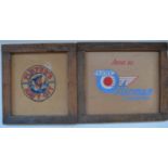 Two vintage John Player's Navy Cut Cigarette shipping boxes (wood and card, largest W59.5xD42xH30.