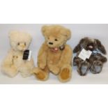 Charlie Bear, designed by Heather Lyell: Owen CB17373B; and two Kaycee bears: Roger rabbit, and
