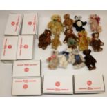 Thirteen miniature Hermann teddy bears, with eight original boxes, max. H13cm (13)