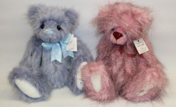 Two Kaycee Bears, designed by Kelsey Cunningham: Diana, and Woo Woo 33/100, max. H44cm (2)