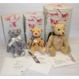 Three Steiff Bears. Including, Platinum Jubilee Bear 1193/1952 H30cm, Armistice Teddy Bear, 515/1918