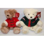 Two Harrods Christmas teddy bears: Sebastian 2013, and Alexander 2006