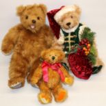 Hermann blonde mohair 2003 Christmas bear in Santa outfit; Dean's Rag Book Jingle Bells centenary