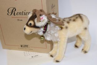 Steiff 'Reindeer', white tag 037788, limited edition 798/2000, 2003. Blonde mohair, complete with