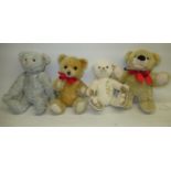 Two yellow tag Steiff bears and two white tag Steiff bears (2)