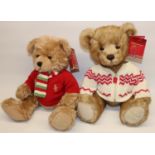 Two Harrods Christmas teddy bears: Archie 2010, and Freddie 2011