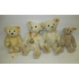 Four assorted Steiff bears including a Millennium Bear, H30cm and a Gemini Bear H22cm (4)