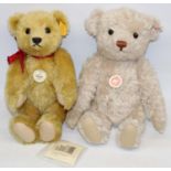 Two Steiff Classic teddy bears: 1909 reproduction bear 000508 in golden mohair, and another bear