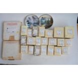 Collection of boxed ceramic Cherished Teddies figurines and 4 collectors plates